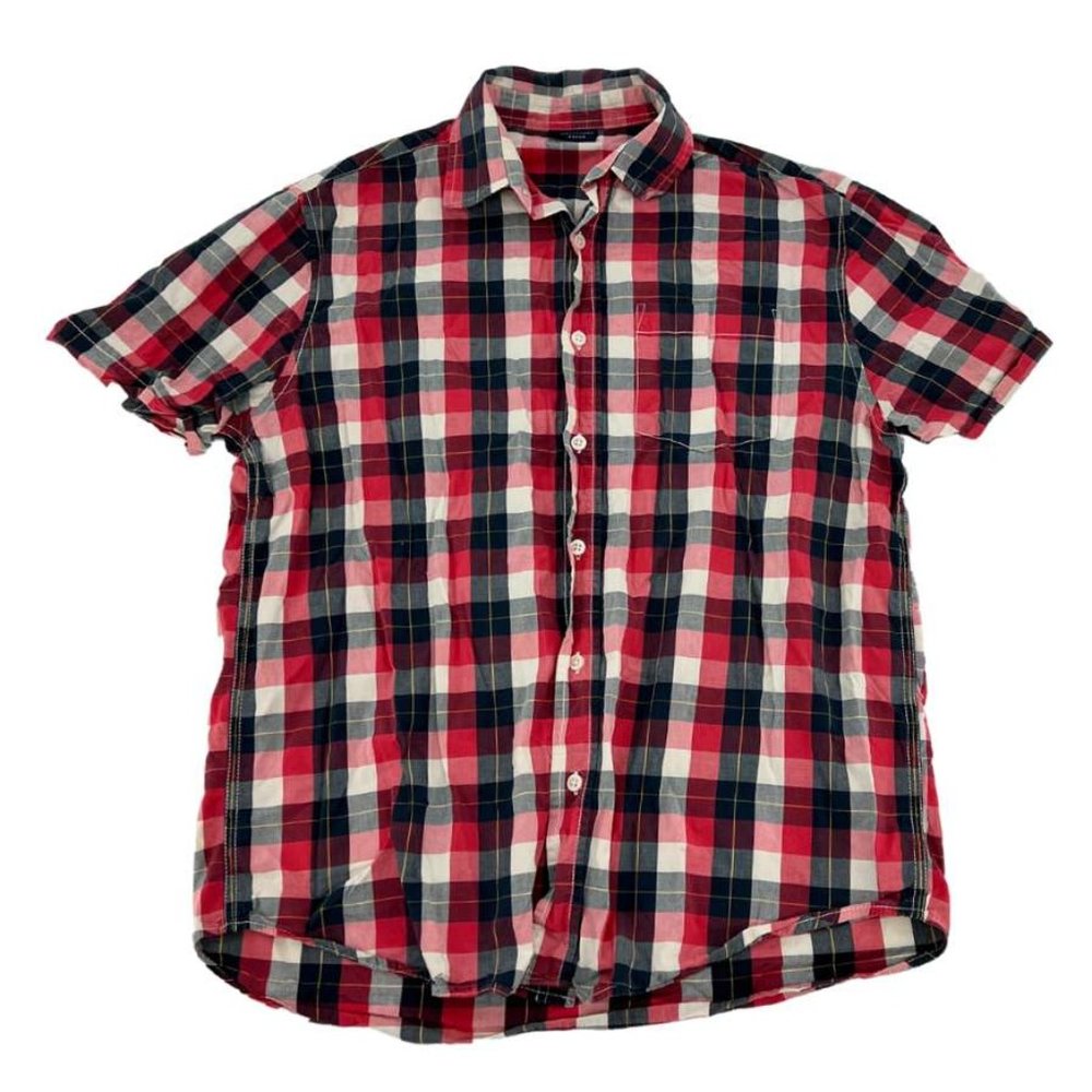 Watsons | Women's Short Sleeve Plaid Shirt | Red & Navy | Size 39/40